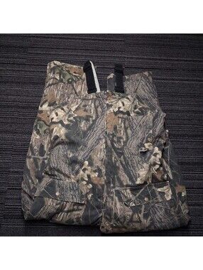 Mossy Oak Insulated Hunting Bib Overalls Mens Large Camo Made Canada Cargo